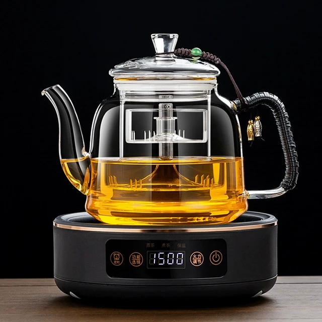 2025新款蒸煮一体玻璃煮茶壶电陶炉煮茶器自动喷淋式烧水养生壶新