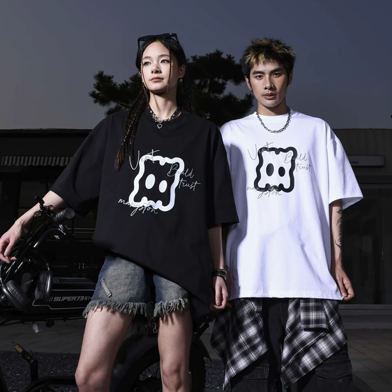 MANYSTON 美式280g重磅冰感短袖男生款夏季情侣装速干防晒半袖T恤