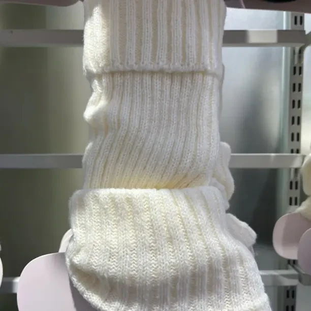 秋冬针织袜套女白色灰色y2k辣妹堆堆袜保暖显瘦小腿腿套