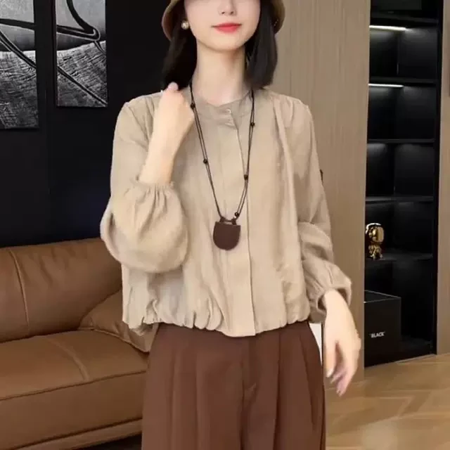 今年流行的法式气质减龄洋气长袖衬衫女独特漂亮小衫高级感上衣潮