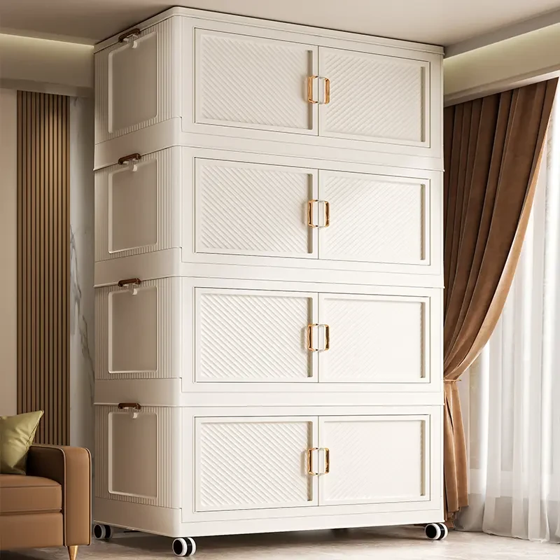 家用轻奢大容量整理箱双开门客厅欧式特大号置物架加高加厚收纳柜