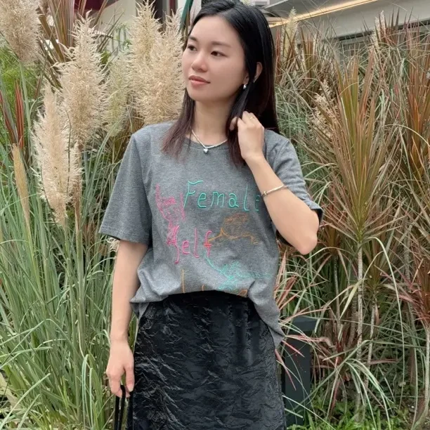 WEIWEI2025夏绣花文艺休闲T恤