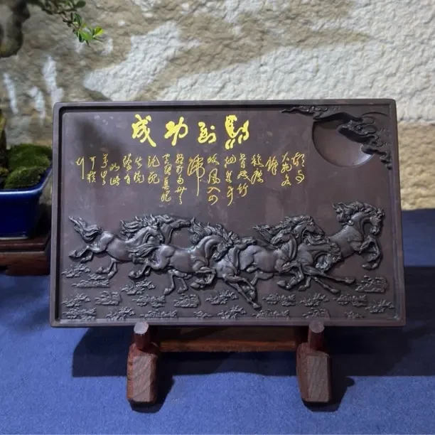 肇庆正宗端砚8寸马到功成砚2026年马年砚台宋坑摆件文房四宝名坑