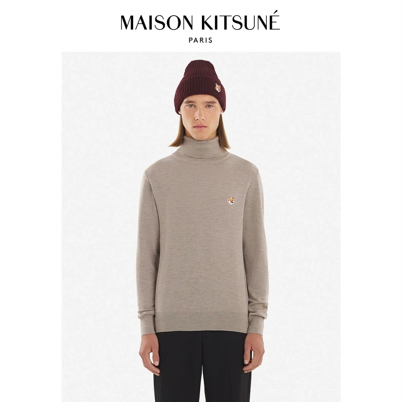 【折扣甄选】Maison Kitsune男女秋冬经典系列狐狸头高领毛衫