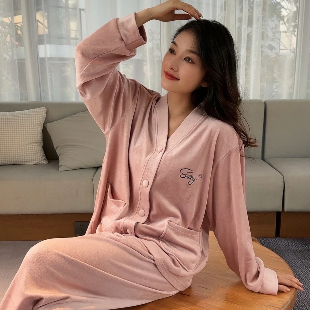 【sunny】2025年秋冬款舒服海岛绒宽松家居服睡衣套装