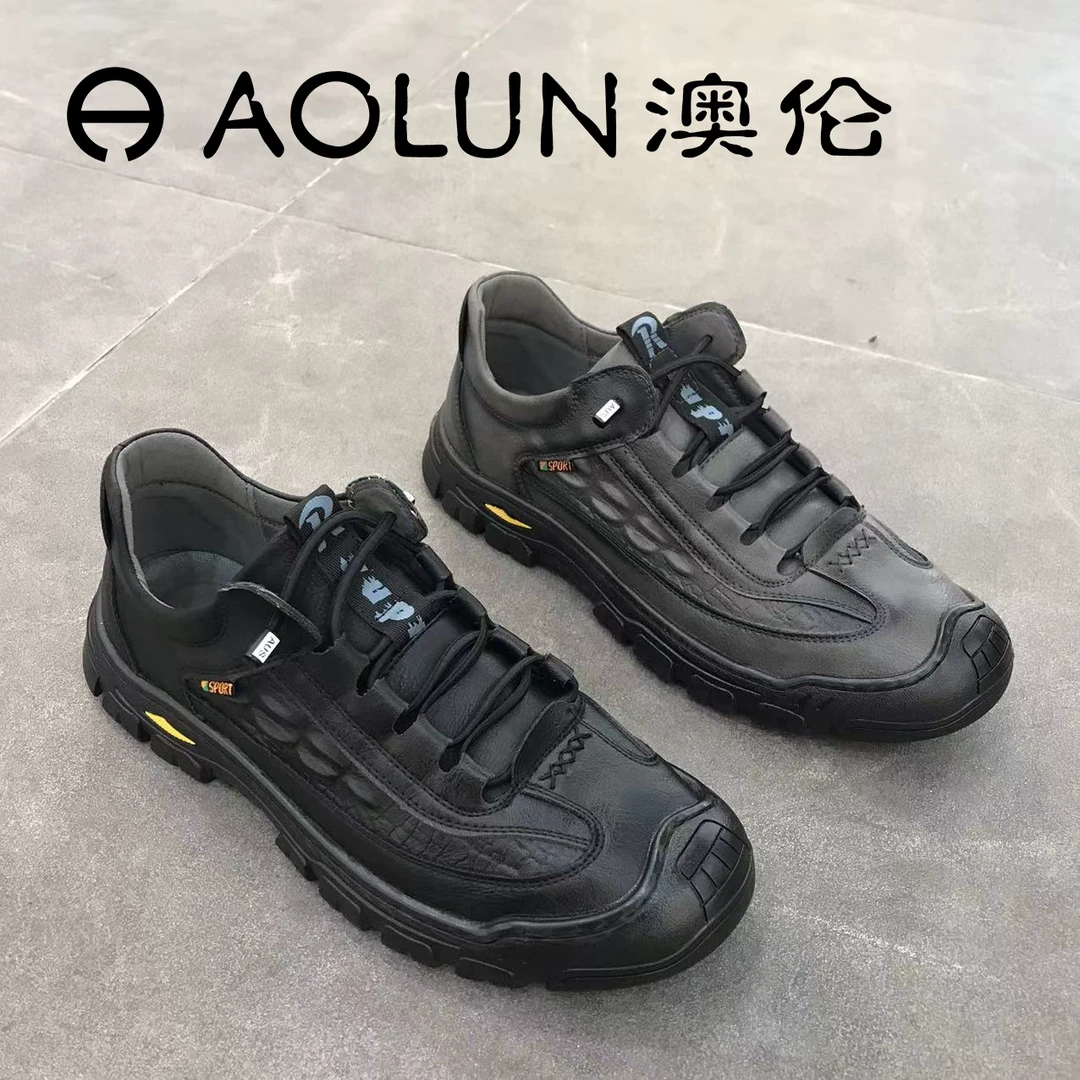 L10417588-8澳伦圆头时尚男鞋2024春季新款运动休闲男款百搭潮鞋