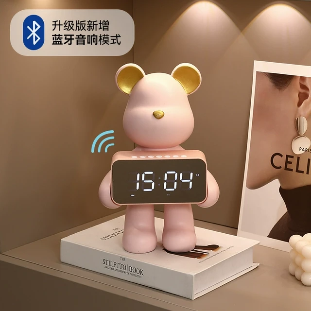 暴力熊led数字桌面钟表摆台式家用智能电子钟台钟小闹钟时钟摆件