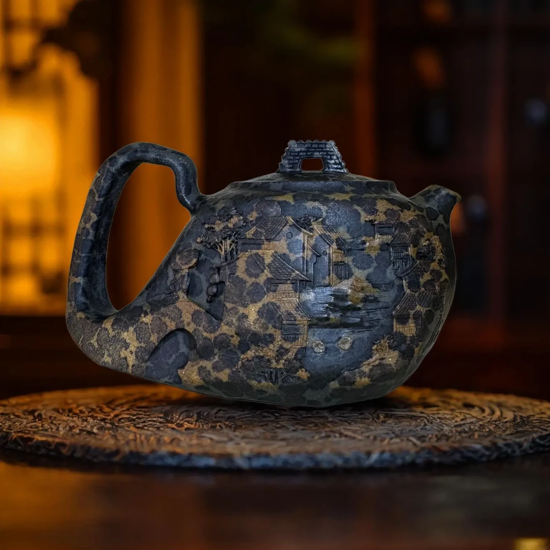 安化冰碛岩 源头 纯手工高端茶壶茶具 整石雕刻 柯荣盛 江南烟雨