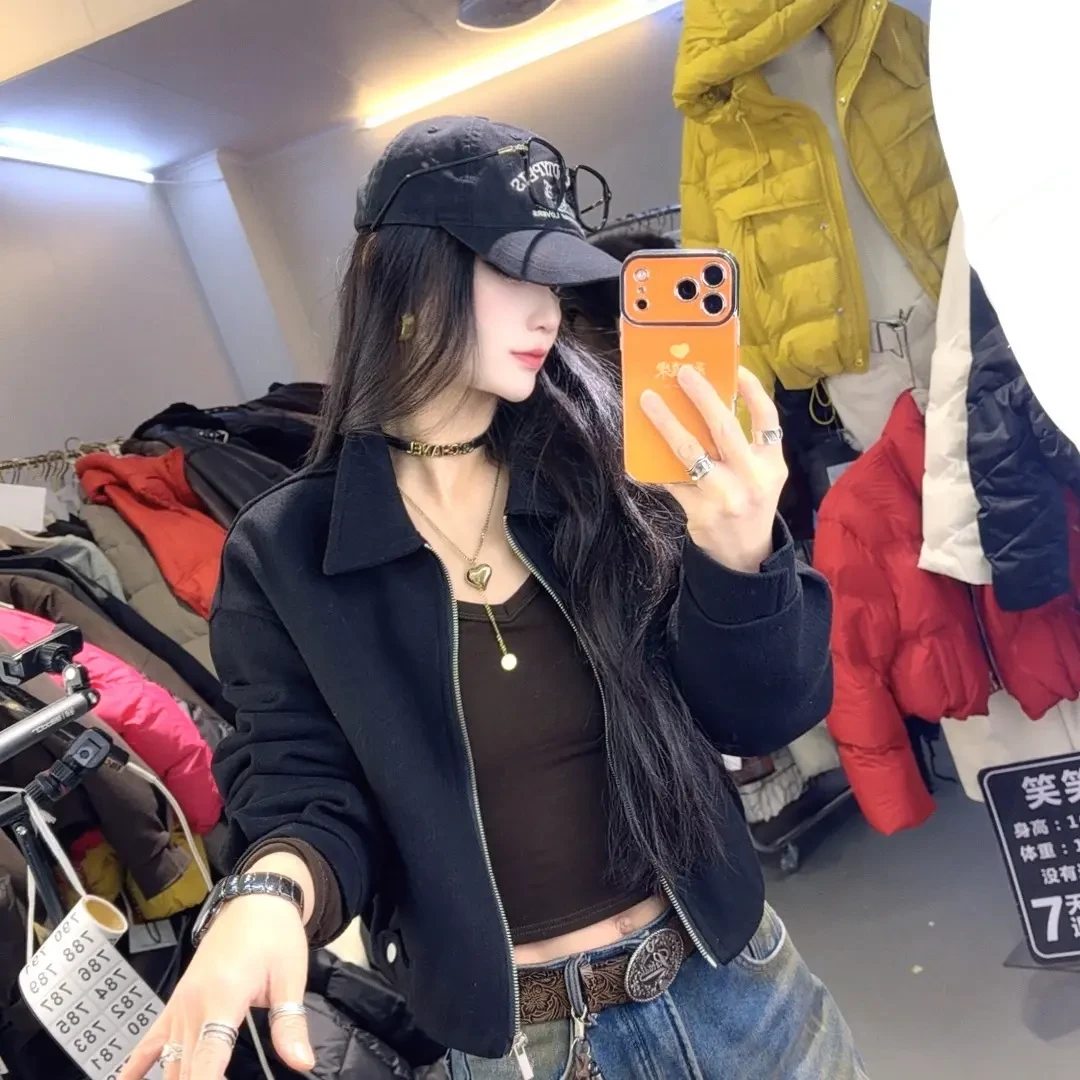 【缪大大笑笑力推】6822新品时尚小众定制混纺短款羽绒外套