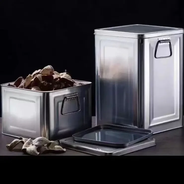 现货马口铁陈皮罐储存罐双层双盖密封大容量茶叶罐