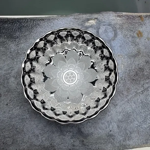 银白荷花夜光杯 茶杯主人杯