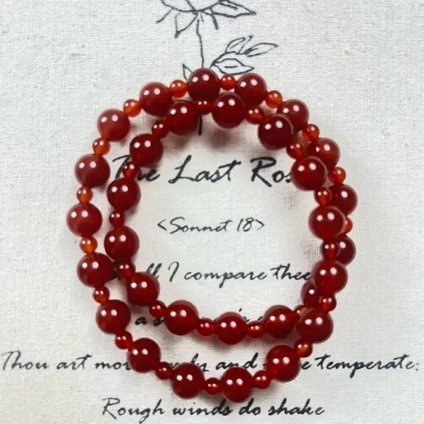 天然红玛瑙双圈手串手工气质时尚百搭