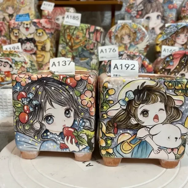 跨年特惠手工手绘雕刻透气创意红陶多肉花盆适合室内盆栽