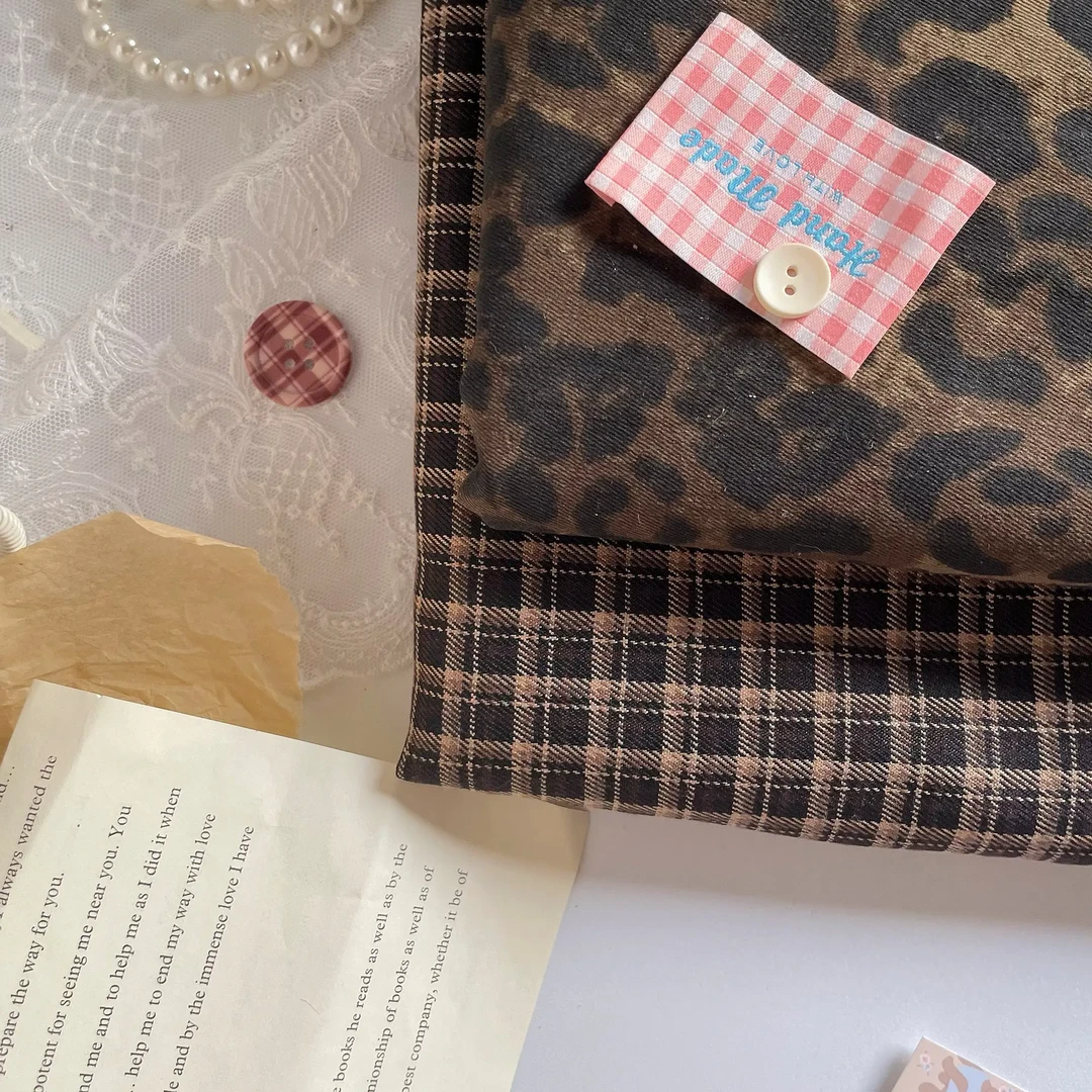 豹纹棉布复古高级氛围手工diy衣服面料布料