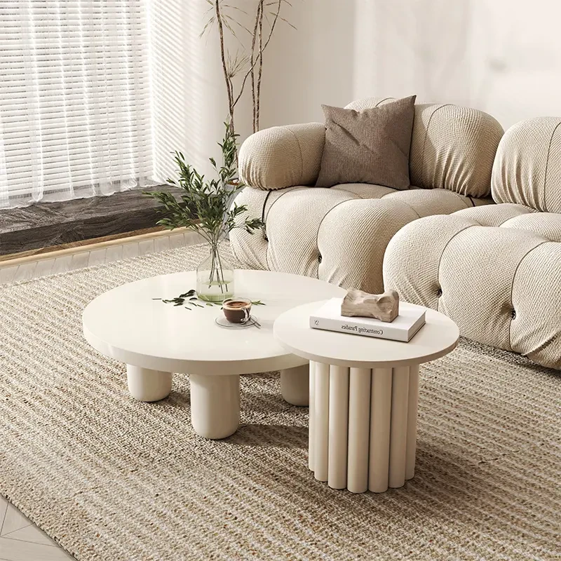 宜友法式奶油风茶几简约小户型客厅家用轻奢现代个性创意民宿茶桌