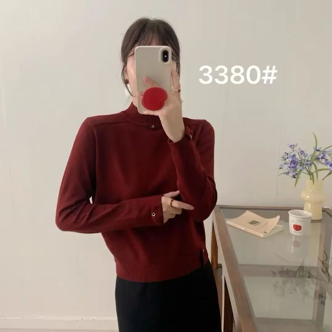 1～3380半高领短款针织衫简约百搭保暖打底衫长51公分