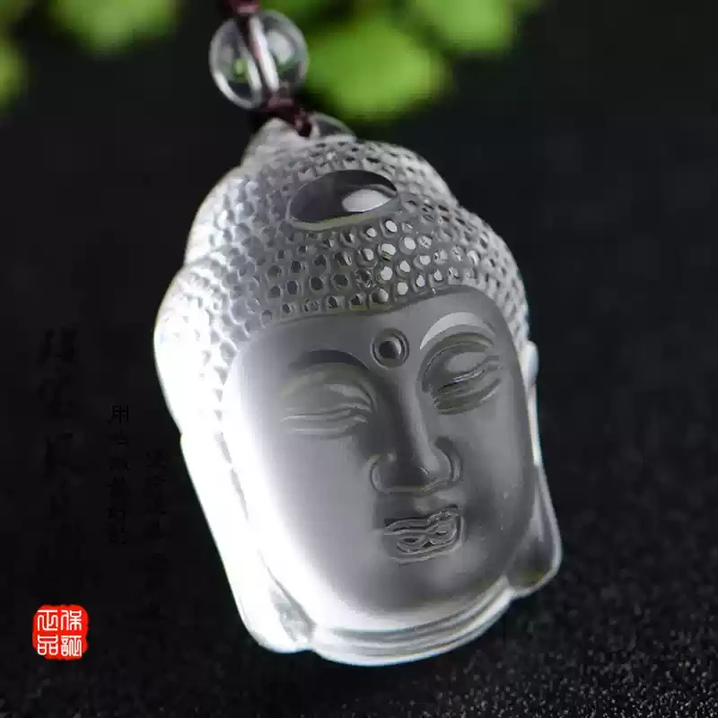 天然白水晶佛头吊坠释迦摩尼佛首观音佛首本命佛吊坠水晶吊坠饰品