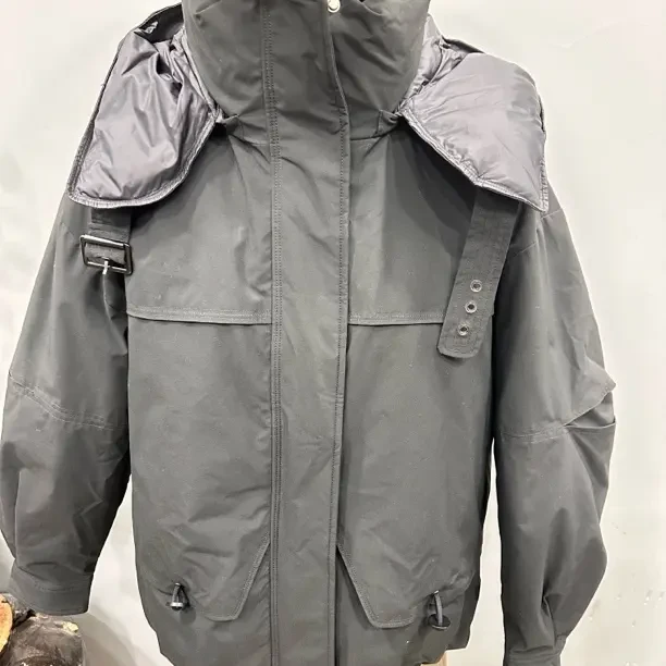 秋冬百搭户外潮流防风宽松带帽女士黑色活里活面棉服