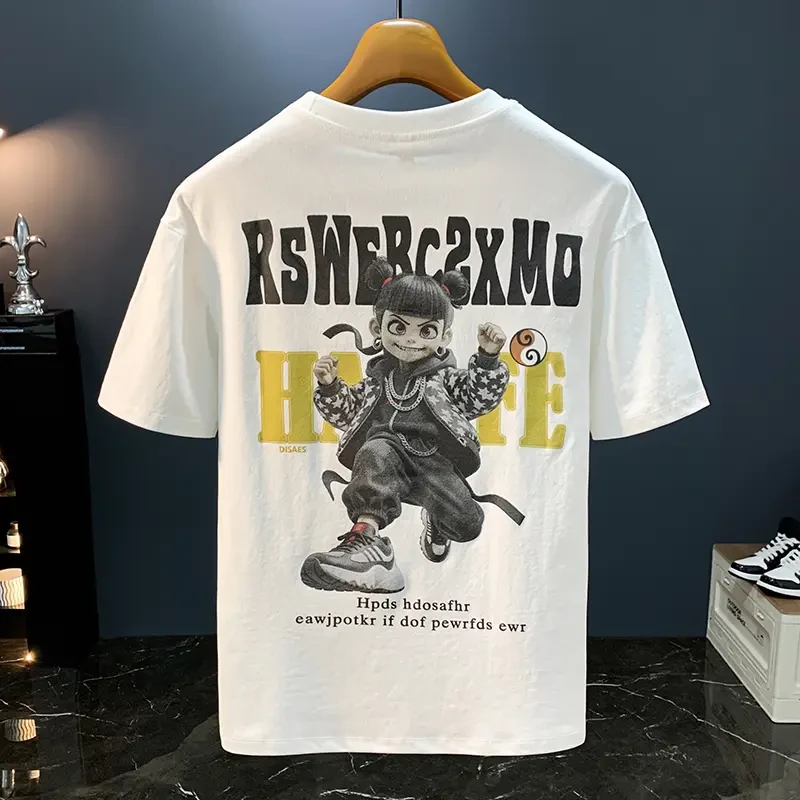 Cebrodz美式潮流短袖t恤男夏季百搭卡通印花上衣青年男士衣服