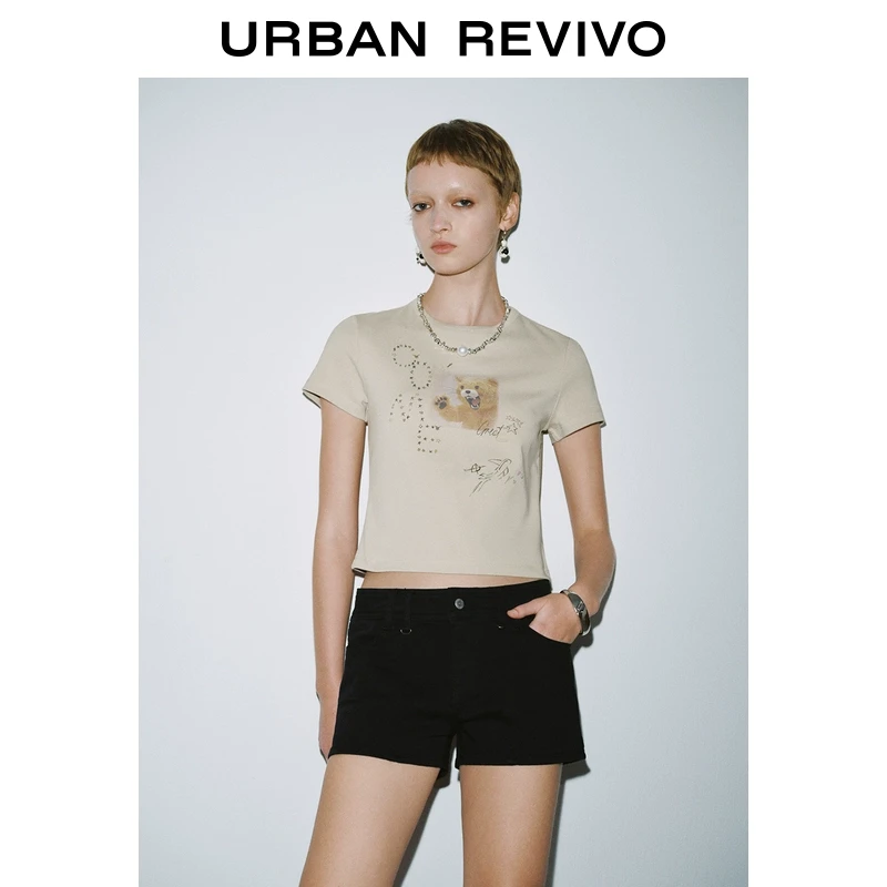 UR2025夏季新款女装时尚趣味涂鸦印花圆领短袖T恤UYV450099