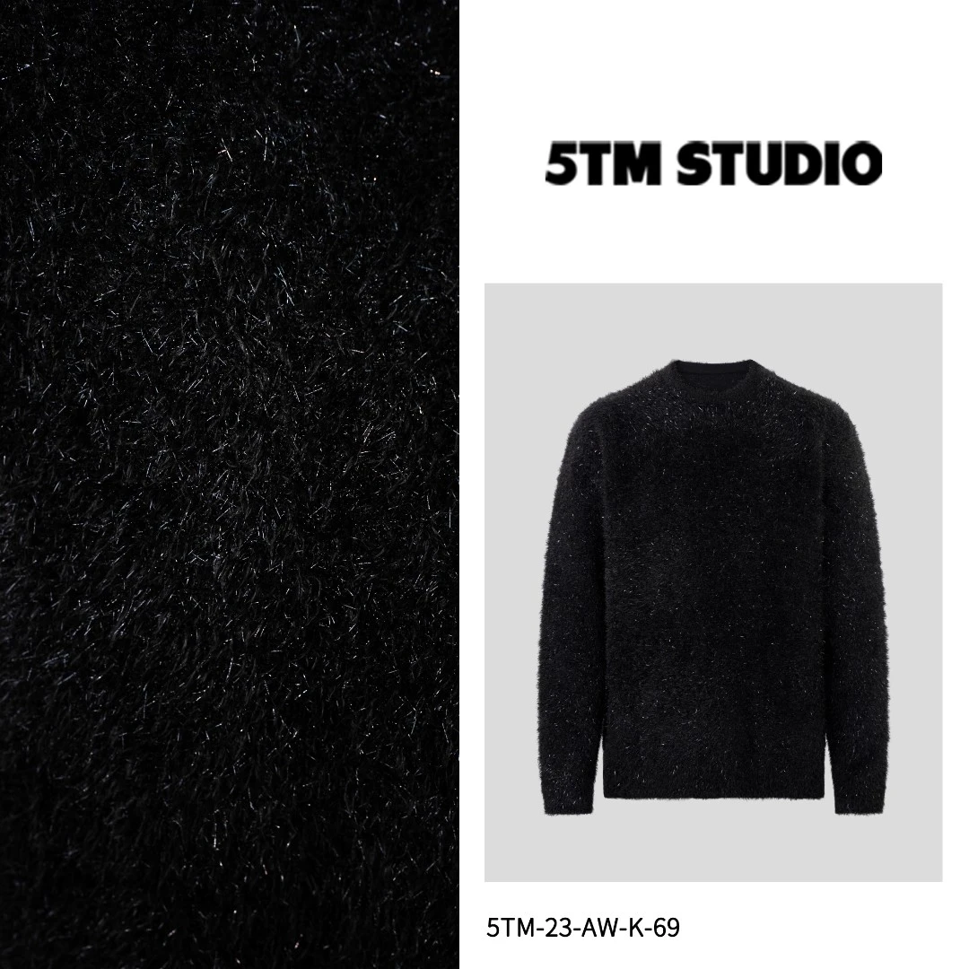 23AW鎏金满天星羽毛纱时尚显瘦防寒保暖男冬季百搭加厚毛衣