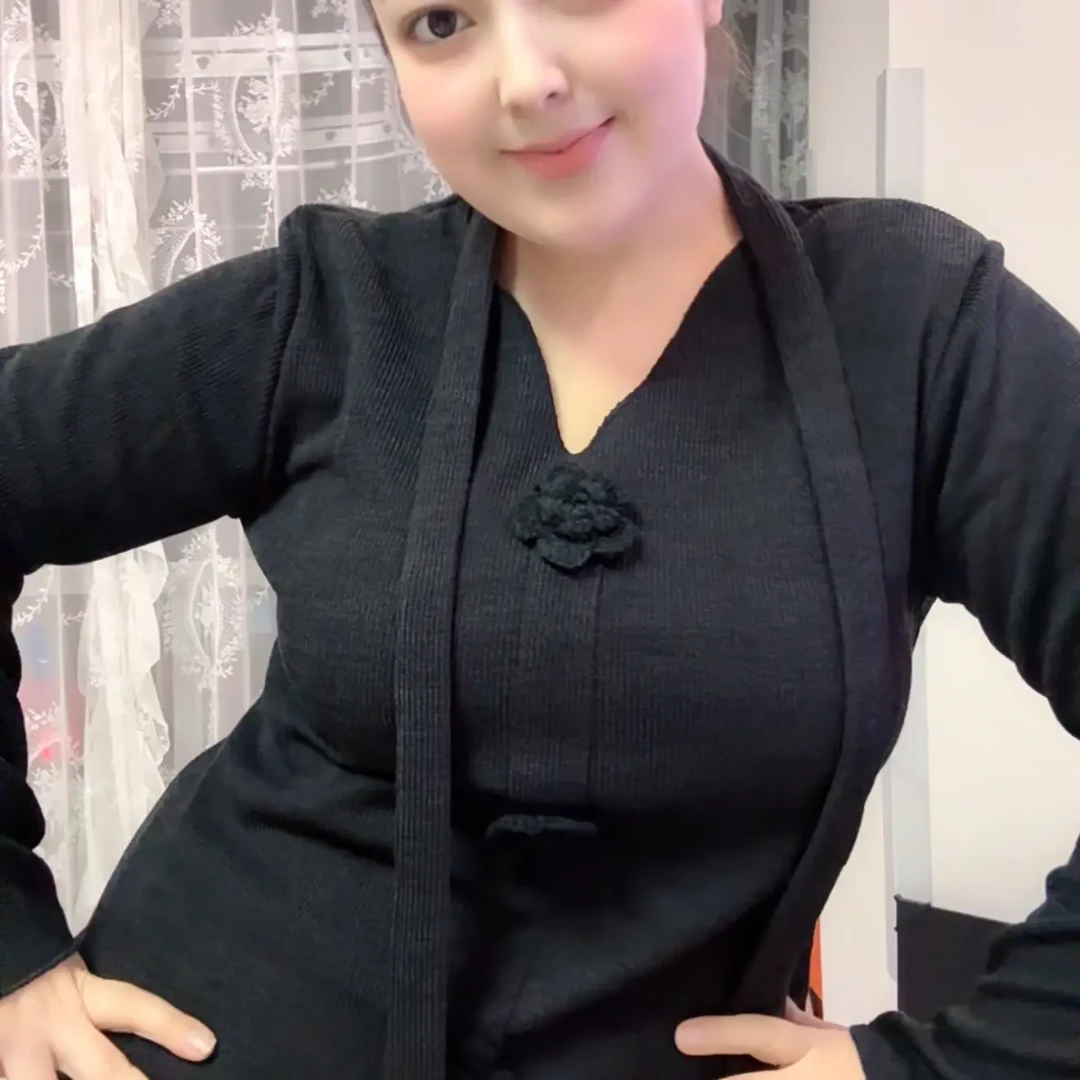 法式名媛气质针织套装V领飘带毛衣松紧高腰显瘦半身裙秋冬季轻奢