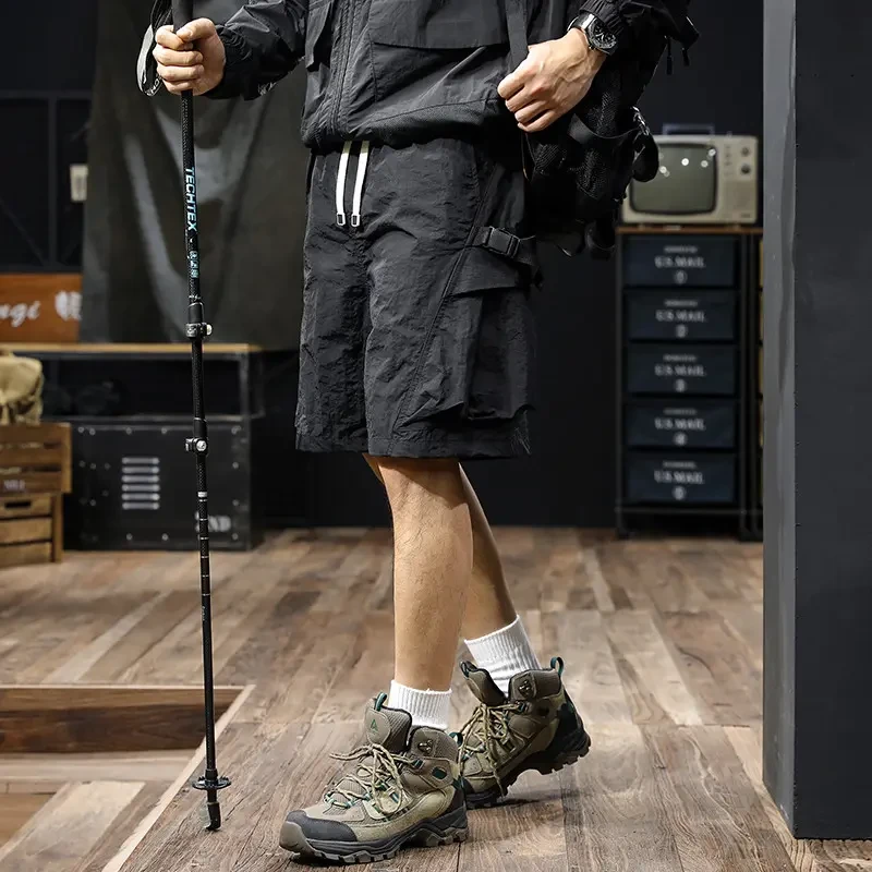 罗蒙山系户外冰丝速干工装短裤男夏季薄款宽松休闲五分裤男士中裤