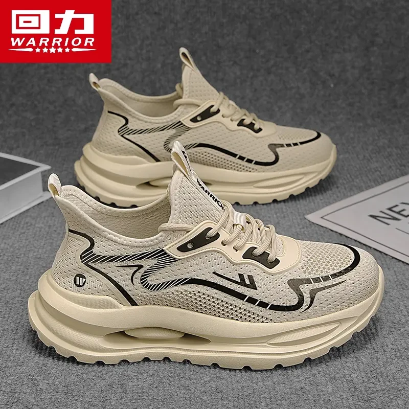 回力男鞋夏季透气网面鞋厚底增高时尚百搭椰子鞋男士轻薄运动潮鞋