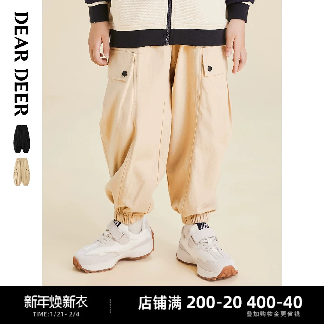 【门店同款】迪迪鹿男大童春秋季长裤工装运动休闲裤子C124111407