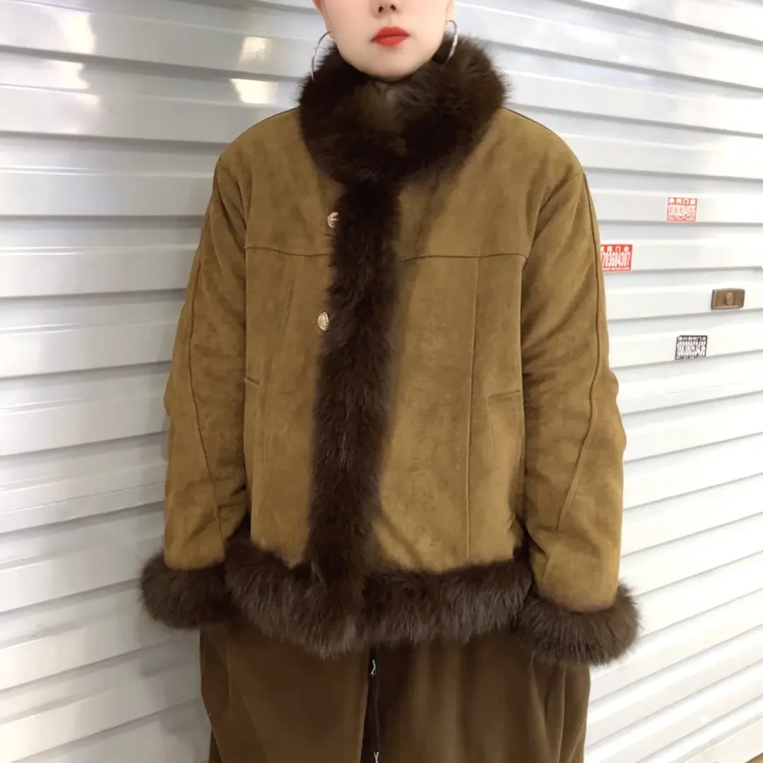 冬季新款大毛领加绒加厚保暖显瘦时尚女士短外套