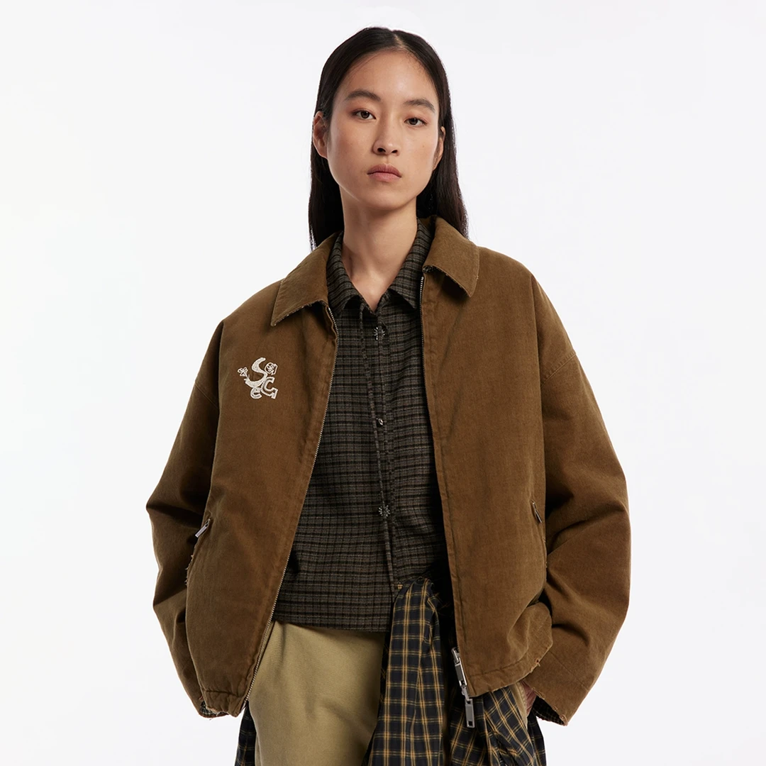 sagestudio灌木沙色花式立体绣花廓型外套小众女装