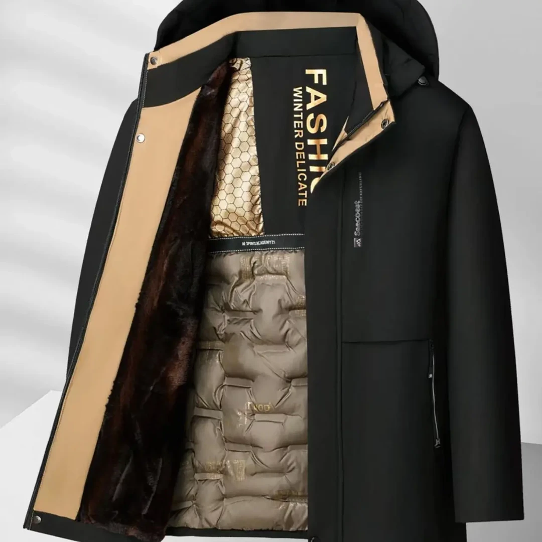 男士冬季连帽加绒加厚防风保暖棉服休闲外套