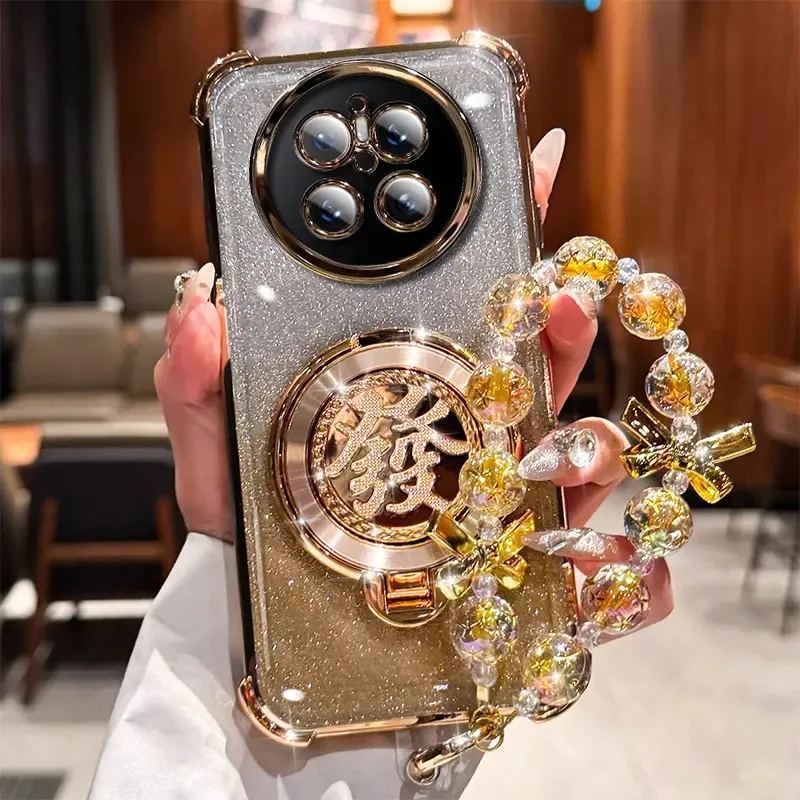 旋转陀螺支架适用华为mate70pro手机壳新款闪粉卡mate70/60防摔壳