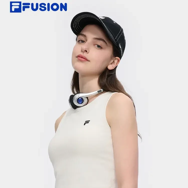 FILA FUSION斐乐潮牌女子针织背心25夏新紧身无袖上衣T11W527107F