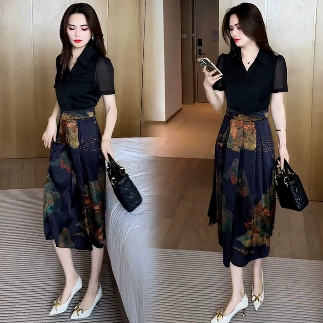 女装夏款连衣裙新款今年流行时尚洋气质减龄假两件套漂亮裙子