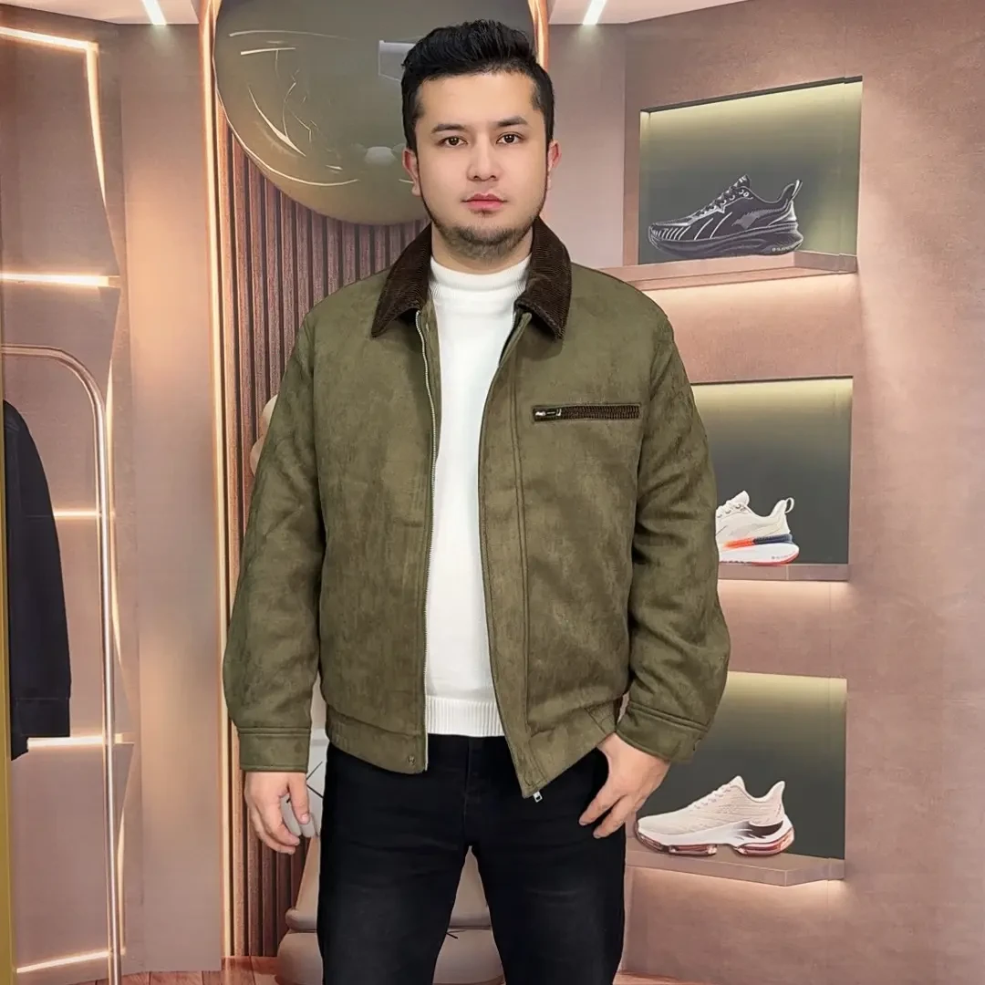 【安哥】2531秋冬新款撞色羽绒保暖防风翻领加厚休闲外套