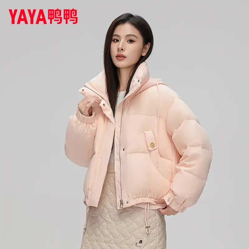YAYA/鸭鸭女款羽绒服女短款冬季宽松百搭保暖外套YE4B604071E