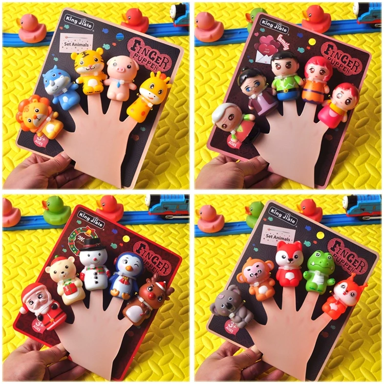 宝宝手指玩偶动物手指套软胶婴儿互动讲故事手偶指偶儿童恐龙玩具