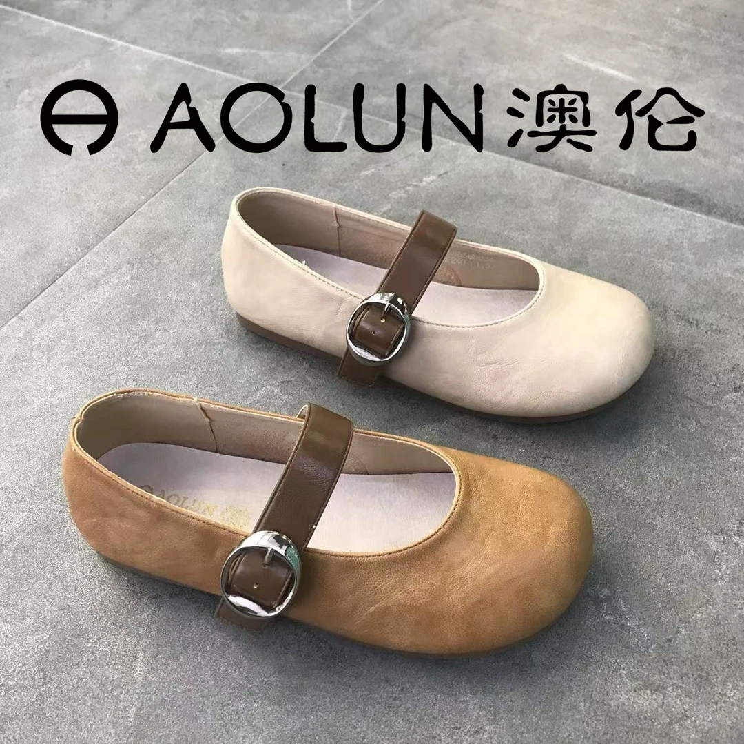 L58568004-8澳伦春季新款2025韩版百搭时尚圆头平底玛丽珍单鞋女