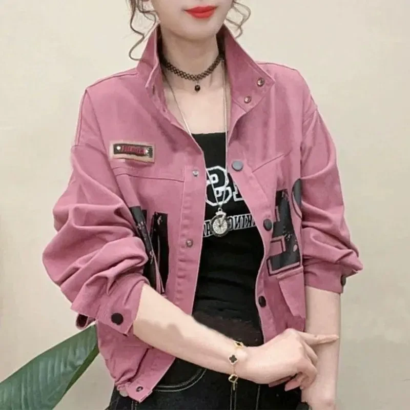 短款牛仔外套女2025春季新款时尚洋气减龄百搭设计感字母网红上衣