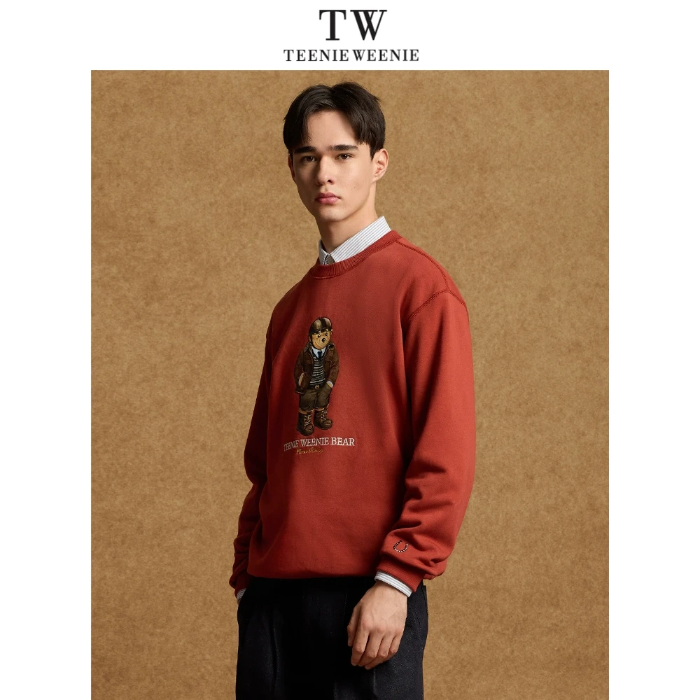 TeenieWeenie男装圆领卫衣2024秋季休闲印花套头上衣TNMW244902K
