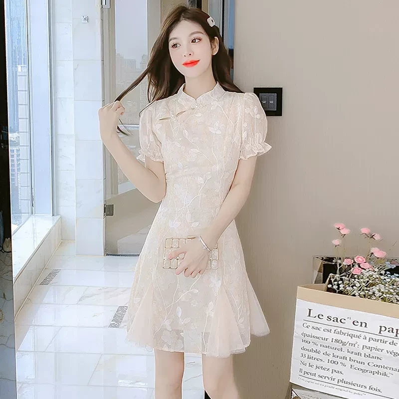 改良版旗袍碎花连衣裙子女夏装夏季2025年夏天新款气质仙女裙日常