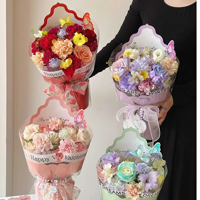 礼悦飞碟波浪边定型片5张/包 防水一体成型鲜花包装定型片