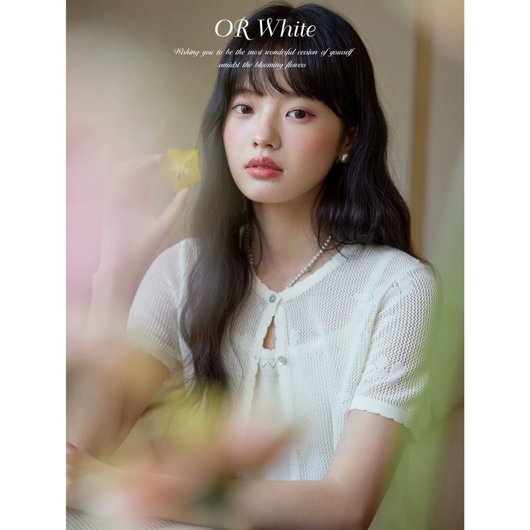 ORWhite 2025夏季T恤小衫镂空开衫两件套女吊带设计法式度假风