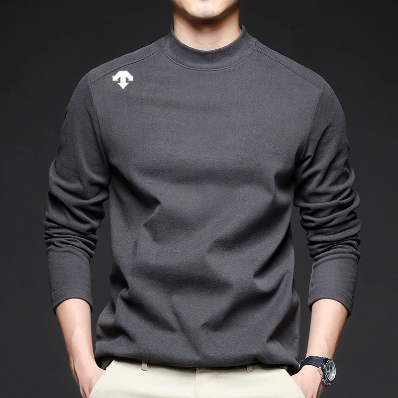 奥特莱斯专柜丨迪桑家秋冬新款男士德绒时尚打底上衣潮T恤圆领