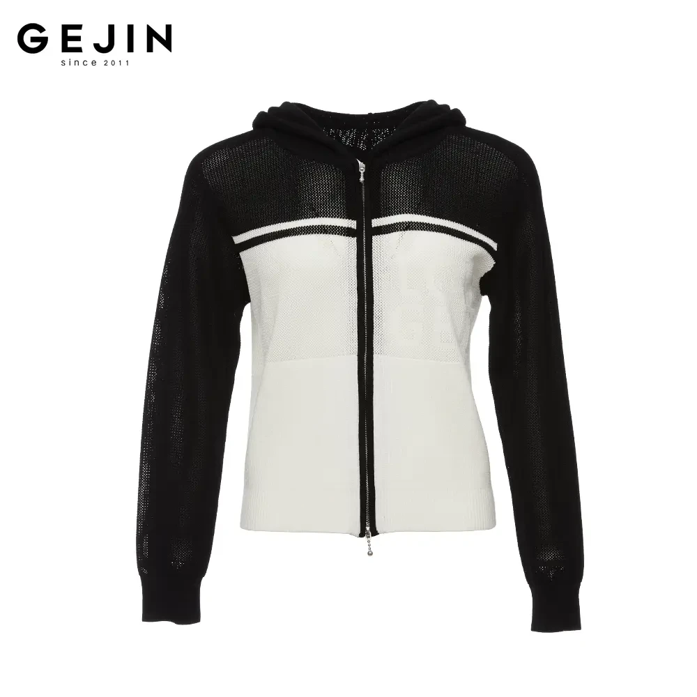 GEJIN/歌锦2025春季新款运动休闲时尚百搭连帽针织衫9142560129