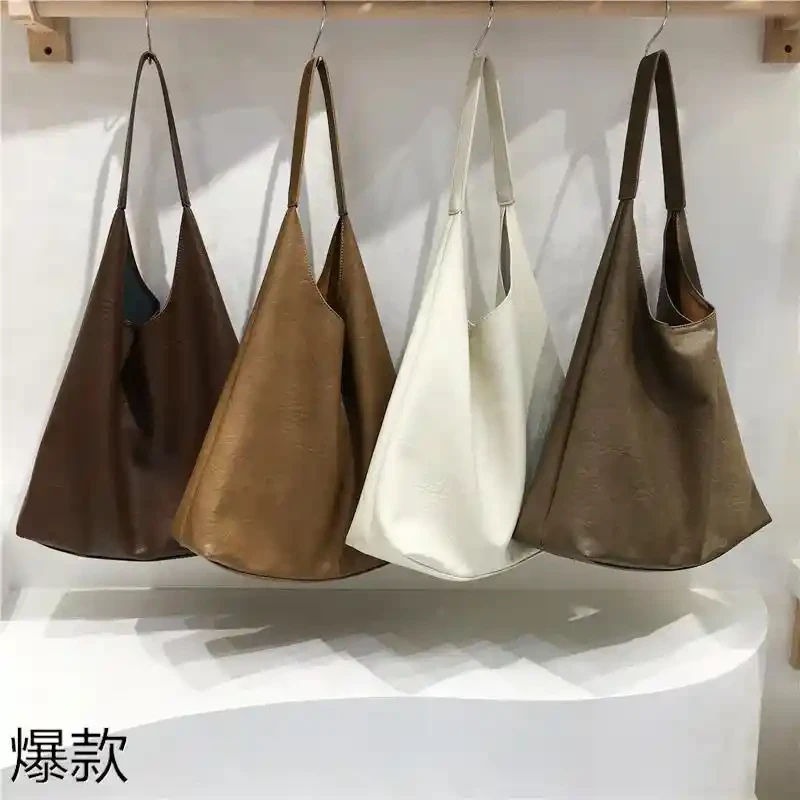 小脏柜 包包2023秋冬新款纹理感软皮大容量慵懒风百搭单肩托特包