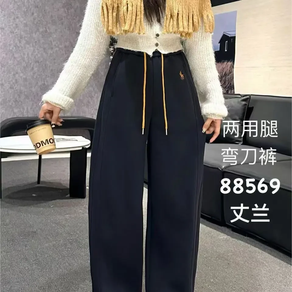 新款加厚抽绳休闲百搭阔腿卫裤