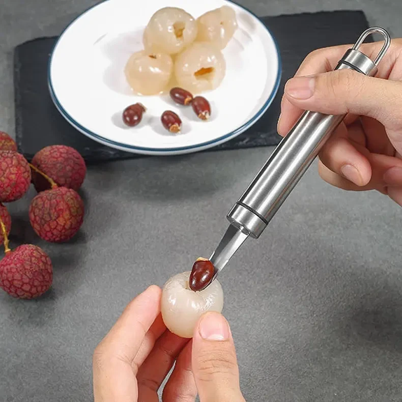 抢！【 2个 】不锈钢龙眼去核器取肉挖肉器荔枝剥壳厨房小工具jp