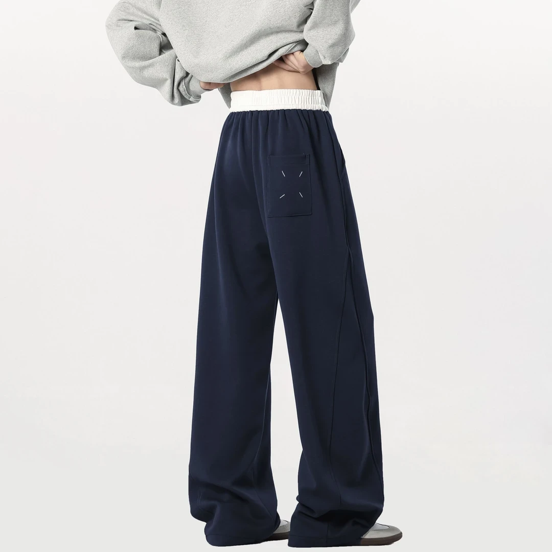 【专柜】重磅美式弯刀卫裤男女春季新款宽松直筒阔腿休闲长裤